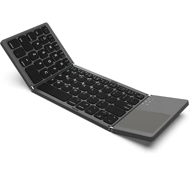 New Portable Mini Three-Folding Bluetooth Keyboard with Wireless Foldable Touchpad Keypad | Rowkoly